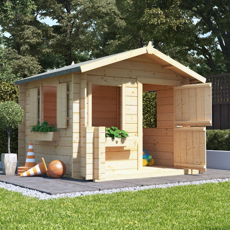 BillyOh wooden Playhouses 6''''x6'''' Junior 19mm Log Cabin Children''''s Playhouse