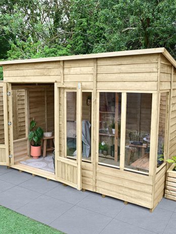 10' x 6' Forest Oakley 25yr Guarantee Double Door Pent Summer House (3.10m x 2.03m)