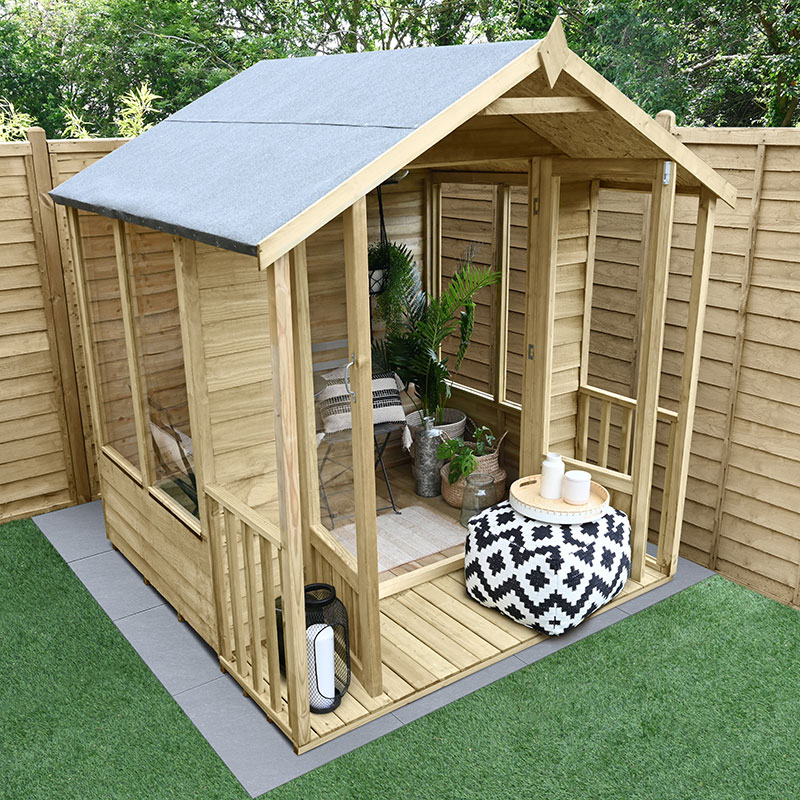 6' x 6' Forest Oakley 25yr Guarantee Double Door Apex Summer House (1.99m x 1.84m)