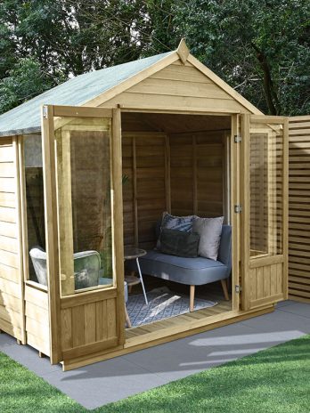 8' x 6' Forest Oakley 25yr Guarantee Double Door Apex Summer House (2.61m x 1.83m)
