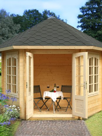 Palmako Hanna 3m x 3.4m Corner Log Cabin Summerhouse (34mm)