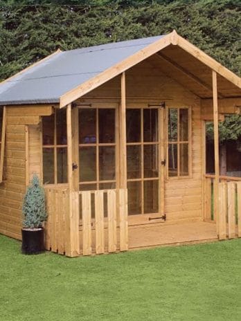 10' x 10' Traditional Woodstock Wooden Summer House With Veranda