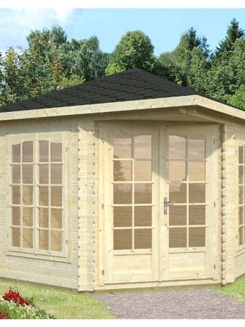 Palmako Melanie 2.8m x 2.8m Corner Log Cabin Summerhouse (28mm)