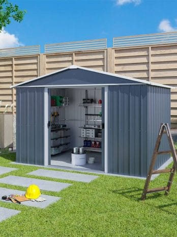 10' x 8' Yardmaster Castleton Anthracite Metal Shed (3.03m x 2.37m)