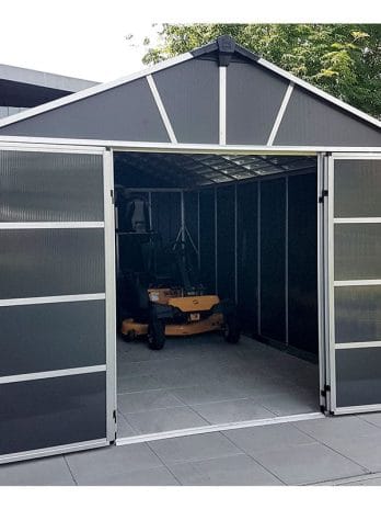 11' x 13.1' Palram Canopia Yukon Premium Dark Grey Skylight Plastic Shed (3.32m x 3.93m)