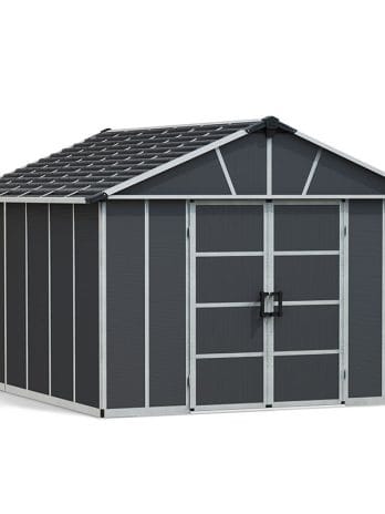 11' x 13.1' Palram Canopia Yukon Premium Dark Grey Skylight Plastic Shed with WPC Floor (3.32m x 3.93m)