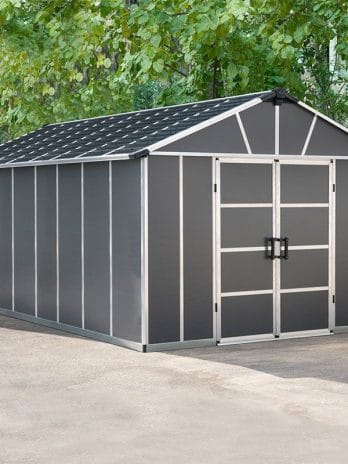 11' x 17.2' Palram Canopia Yukon Premium Dark Grey Plastic Shed with WPC Floor (3.32m x 5.19m)