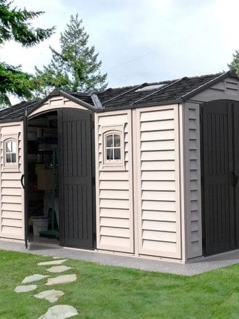 16' x 8' Saffron Apex Extra Plastic Vinyl Shed (4.77m x 2.46m)