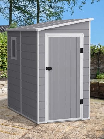 4' x 6' Lotus Veritas Lean To Plastic Shed with Floor (1.11m x 1.91m)