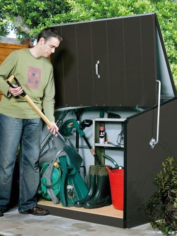 4'6 x 2'11 Trimetals Stowaway Metal Garden Storage Shed - Anthracite (1.38m x 0.89m)