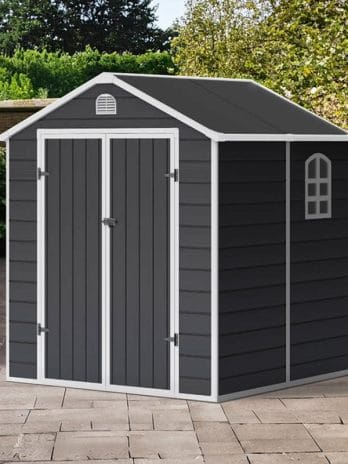 6' x 6' Lotus Sono Plastic Garden Shed with Foundation Kit (1.88m x 1.9m)
