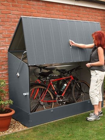 6'4 x 2'9 Trimetals Ramped Metal Bike Shed - Anthracite 1.96m x 0.89m