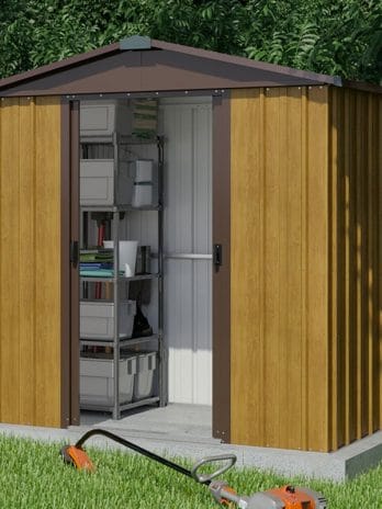 6'8 x 4'6 Yardmaster Woodview Metal Shed (2.02m x 1.37m)