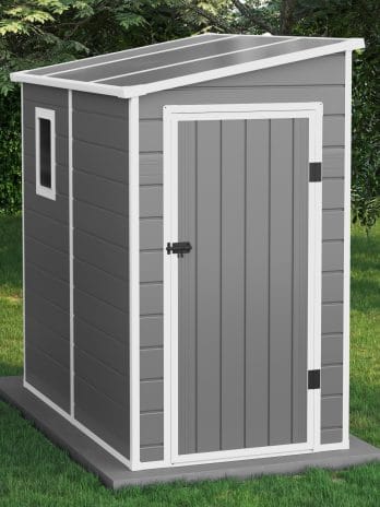 6x4 Newport Lean To Plastic Shed - Light Grey With Floor BillyOh