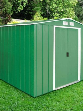 8' x 8' Sapphire Apex Green Metal Shed (2.62m x 2.42m)