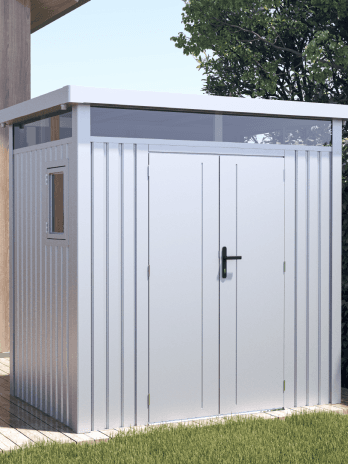 BillyOh Centro Pent Metal Shed - 8x5ft - Biohort Highline Metal Storage Shed