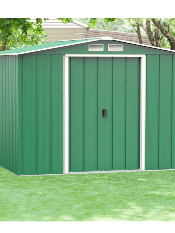 BillyOh Partner Eco Apex Roof Metal Shed - 8x8 Apex Eco - Duramax Eco Metal Shed