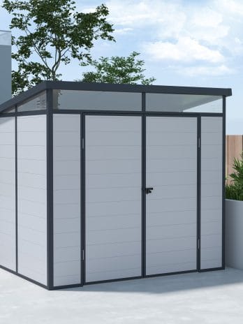BillyOh Stafford Pent White Plastic Shed - 8x6 Grey