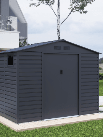 BillyOh Upton Apex Metal Shed - 9x6ft Grey