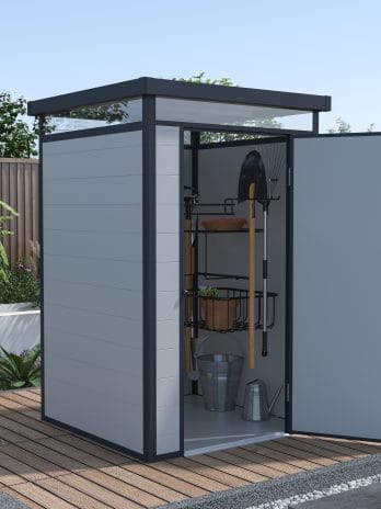 BillyOh York Pent White Plastic Shed - 4x4 Grey