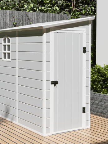 Jasmine Lean-To Pent Plastic Shed Light Grey - 4x6ft